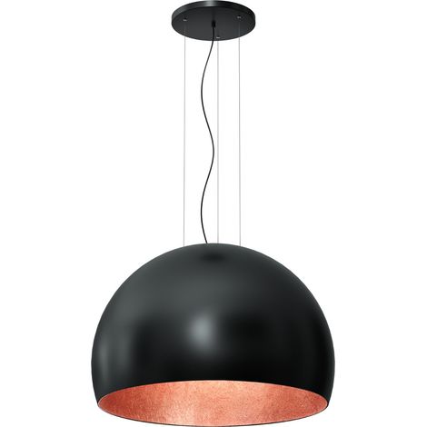 Suspension noire intérieur cuivre Ø80 E27 Luminex Compo