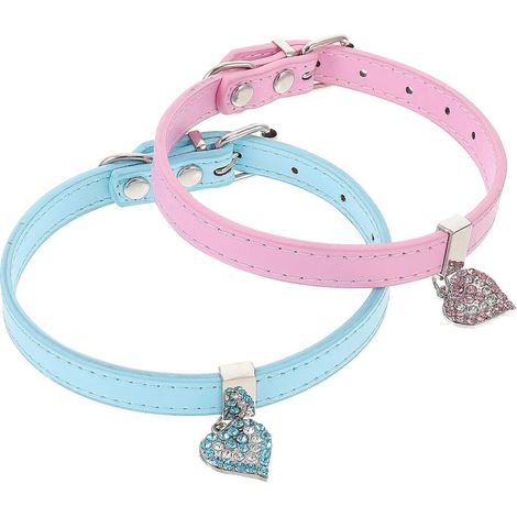Collar decorativo para perro con colgante de corazón para adorno de cuello de mascota (2 unidades) (1/5)