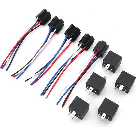 Relais automobile 12V universel avec support étanche et ignifugé, douille à 5 broches, pièces auto (1/5)