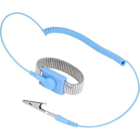 Outil de Poignet Antistatique Poignée RéGlable de 6 Pieds Pratique pour Porter des Accessoires de Bracelet ESD (Bracelet Métal Couleur) (1/5)