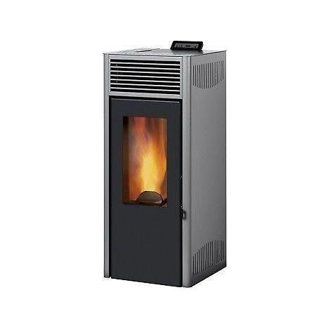 stufa a pellet ventilata invicta "nola plus" grigio 9,5 kw
