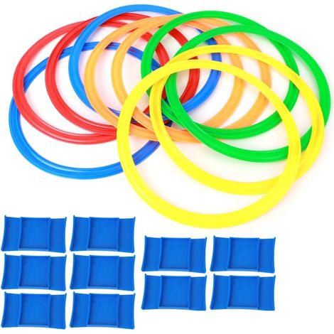 10pcs Speed Agility Training Ring Set Exercise Speed Ring Jump Hoops Tool for Kids Outdoor Sports (29cm Diameter) (1/5)