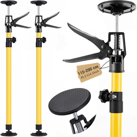 Lot de 2 supports de plafond - Barre de support télescopique - Longueur et angle d'inclinaison réglables - Utilisation polyvalente - Facile à utiliser - 115-290cm (1/5)