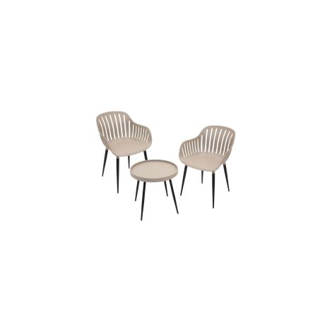 Meuble de jardin Progarden set table et 2 chaises résistant aux intempéries