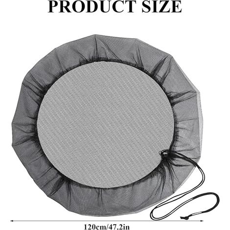 Rain Barrel Cover Net, Rain Tank Netting, Protective Net for Barrel, Adjustable Rain Barrel Cover with Drawstring Leaf-Resistant (120cm)
