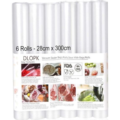 Sacs sous Vide Pack de 6 Packs 28cm x 300cm Compatible avec n'importea quelle scelleuse sous vide pour la maison (1/5)