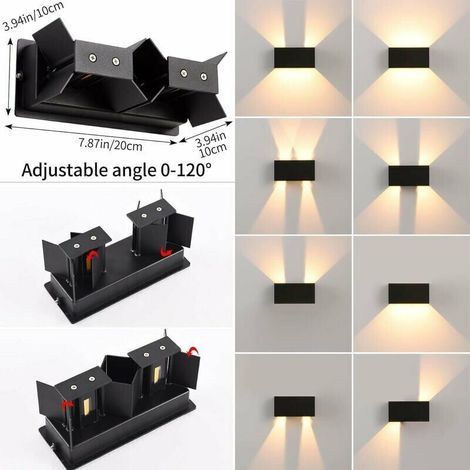 Applique murale extérieure LED moderne – IP65 3000K blanc chaud – Aluminium – Angle faisceau réglable – 1400 lumens – Idéale pour zone passage, parking ou allée carrossable (1/5)