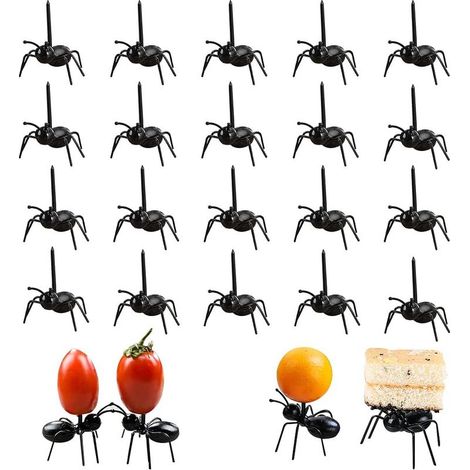 Ameisen-Fruchtgabeln, Fruchtgabeln, Ameisen-Zahnstocher aus Kunststoff, Ameisen-Fruchtgabeln-Set, Dekostäbchen für Kinderpartys (24-teilig) (1/5)