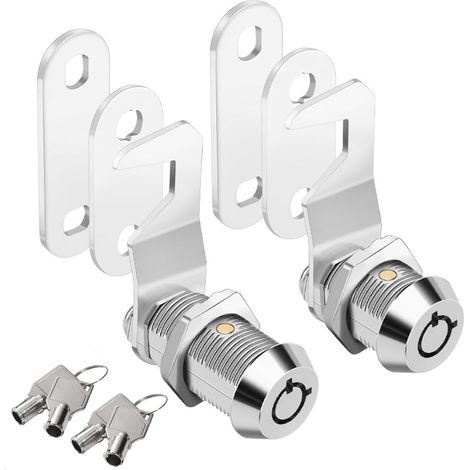 Serrure de boîte à outils, serrure de boîte aux lettres, armoire à fermeture identique Cam Lock, pour serrures de boîte aux lettres, d'armoire, de tiroir, de meubles (argent, 20 mm) (1/5)