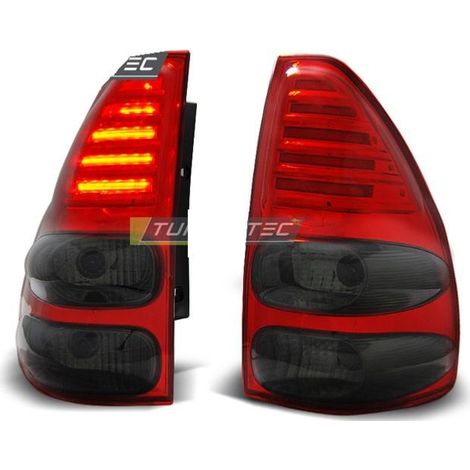 Paire feux Toyota Land cruiser 120 03-09 LED rouge fume (1/2)