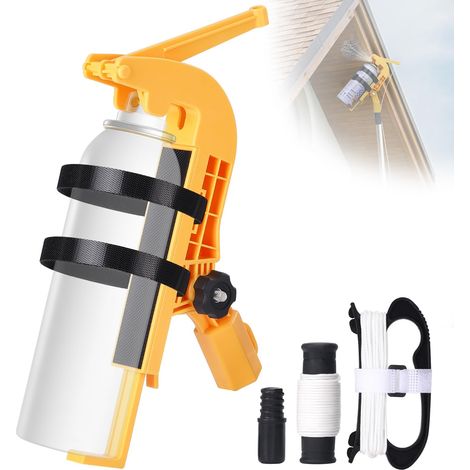 Adaptateur de perche d'extension pour bombe aérosol, adaptateur de support de pulvérisateur pour guêpes, frelons et abeilles, perche de pulvérisation pour peinture, arbre, nettoyeur de vitres (1/5)