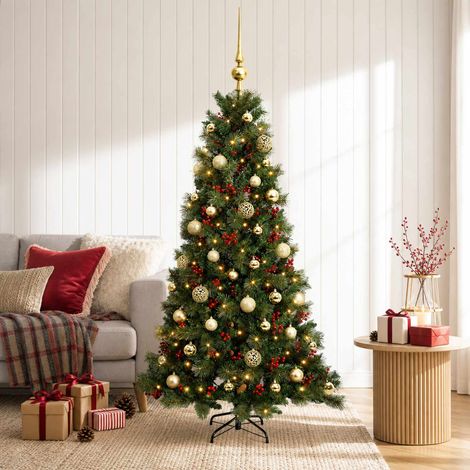 vidaXL Artificial Christmas Tree with Bauble 150 cm 150 LEDs (1/5)
