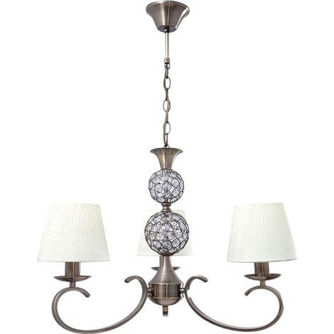 Lámpara de Techo HONDURAS 3xE14 1x5W LED Al.Reg.xD.59.8cm Beije/Cuero (1/4)