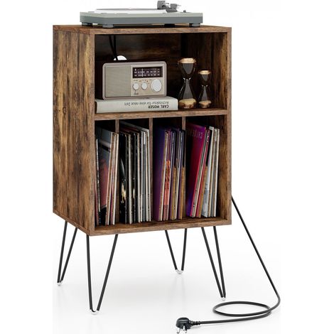COSTWAY Record Player Stand 3-Tier Turntable Stand Vinyl Record Storage Table