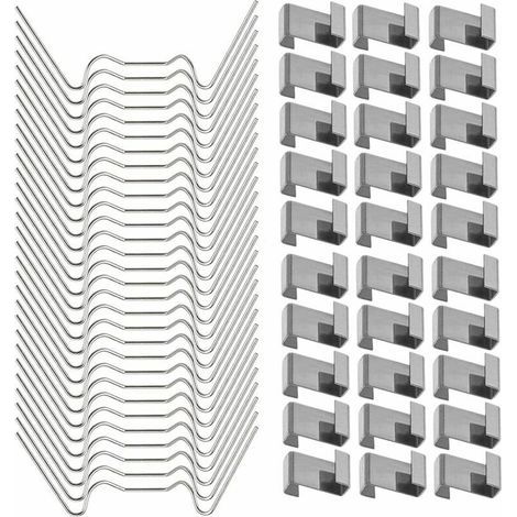 BDD Gewächshaus-Verglasungsclips, Glasclips für Gewächshausverglasung, Befestigungsclips aus Edelstahl, Reparaturset, Zubehör, Halterung (50W und 50Z) (1/5)