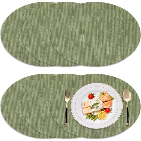 (6er-Set) Waschbare ovale Platzsets, Platzsets, ovale Platzsets (1/5)