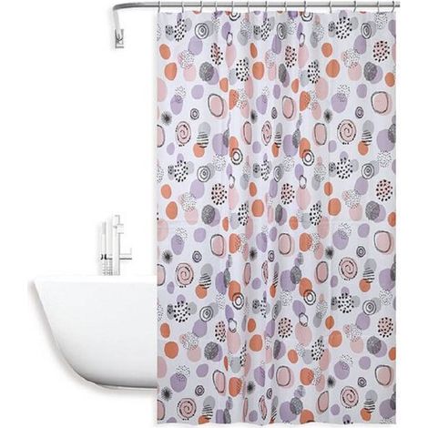 TRADE SHOP - Tenda Doccia Vasca Bagno Impermeabile 12 Ganci Con Sfere Astratte 180x200cm 87090 - (1/2)