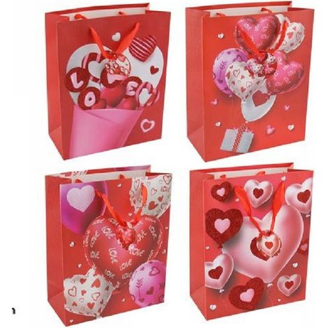 Set 6pz Enveloppe Cadeau De La Saint-valentin Cœurs 18 X 23 X 10 Cm 69872 Modèles Assortis (1/2)