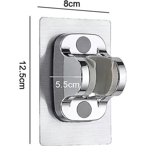 Adjustable Hanging Shower Seat Without Drilling – Universal Shower Head Holder in Silver (1/3)