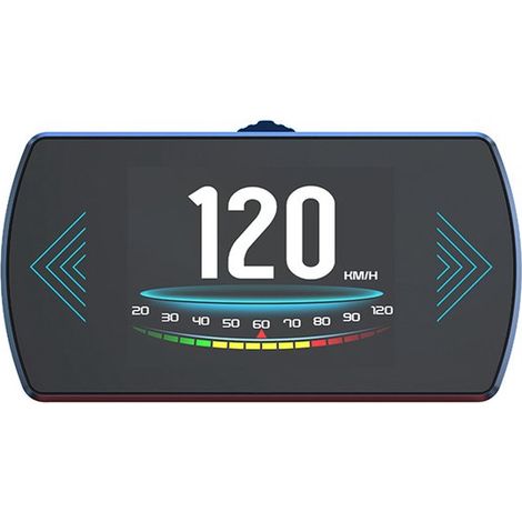 Display digitale head-up che mostra velocità del veicolo, contagiri, temperatura del liquido di raffreddamento e avviso di bassa tensione del veicolo. (1/5)