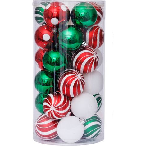 Adorno Para Árbol De Navidad - Esfera Decorativa 60 Mm - Tema Colorido Brillante - 30 Unidades (1/5)