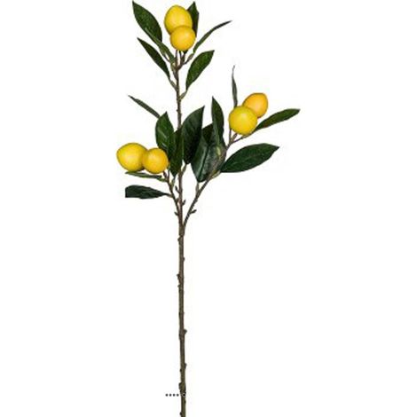 Branche de 6 citrons artificielle jaune avec feuillage H 67 cm L 22 cm (1/3)