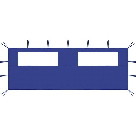 vidaXL Pared lateral de cenador con ventanas azul 6x2 m (1/3)