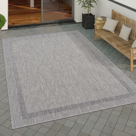 Paco Home Tappeto Per Esterno Terrazzo Balcone Tappeto Cucina Moderno Motivo Geometrico Motivo Astratto 80x250 cm, Grigio 2