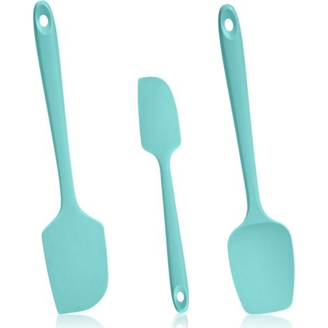Silikon Teigschaber Set 3er, Hitzebeständig bis 315°C, Antihaft, Himmelblau