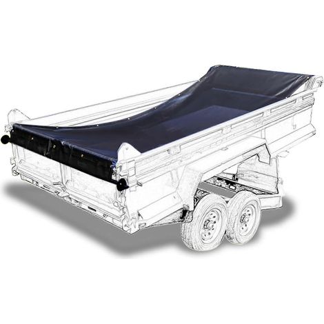 Bâche pour benne basculante 7 x 18 pieds - Bâche en filet pour camion-benne avec double poche, sangle renforcée à double couture anti-déchirure, antirouille et plus épaisse (1/4)