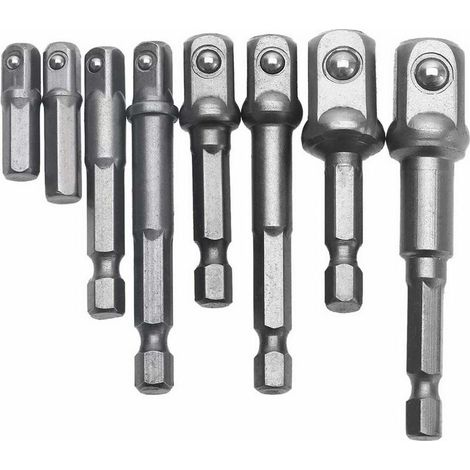 8 Pieces 1/4 "3/8" 1/2 "Magnetic Bit Holder Extension Screwdriver Adapter Hex / Square Screwdriver Assortment (1/5)