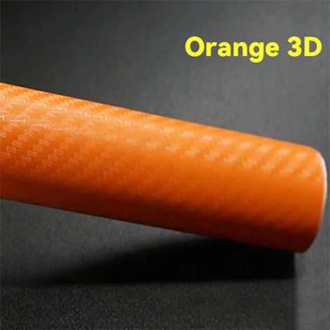 (Orange - 10 x 150 cm) Film adhésif vinyle imitation fibre de carbone 3D, imperméable, pour voiture et moto. Convient pour la personnalisation de votre véhicule. (1/4)