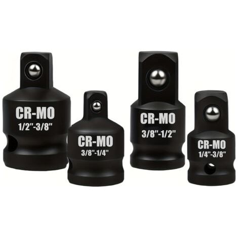 Adaptateur réducteur pour clé à chocs, 1/2 à 3/8, 3/8 à 1/2, 1/4 à 3/8, 3/8 à 1/4, douille pour clé dynamométrique, clé à cliquet, perceuse (FMY)