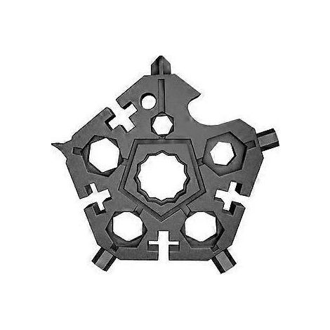 Outil multifonction 23 en 1 en forme de flocon de neige, outil en acier inoxydable portable, tournevis porte-clés pour la neige, idéal pour les voyages et aventures en plein air. (1/5)