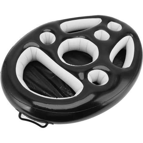 Porte-boissons gonflable en PVC, plateau flottant pour piscine, bac à fruits, vin, téléphone portable, matelas gonflable pour piscine, noir (1/5)