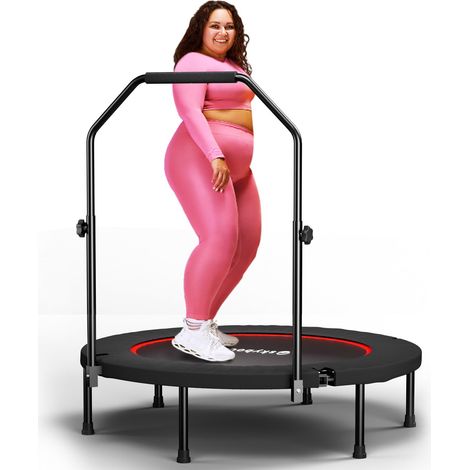 Trampoline Rebounder pour adultes - Mini-trampoline pliable de 102 cm (40") avec poignée en U réglable, charge maximale de 159 kg, équipement d'entraînement stable et silencieux pour l'intérieur et l'
