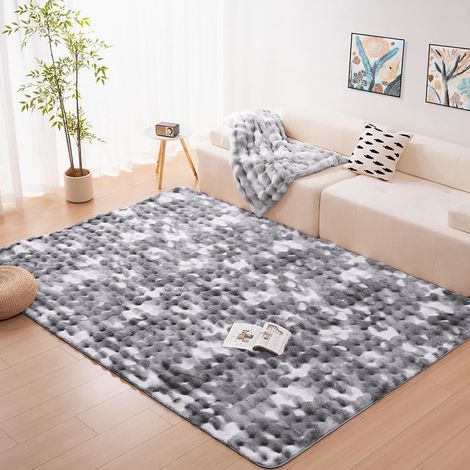 Tapis Salon Doux Gris - Tapis Chambre Epais, Tie-Dye Bubble Design,Poil Long, Antidérapant, Lavable en Machine, Rug 160x230 (1/5)