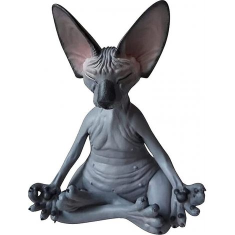 Statue de chat Sphynx en méditation, Chat pensif, Chat méditant et pensif, s (1/5)