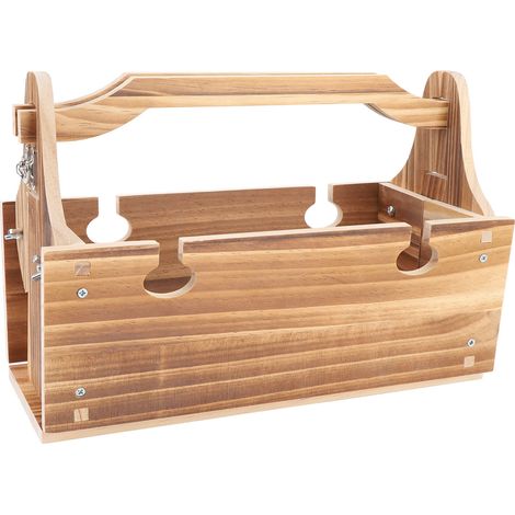 Table pliante de pique-nique en bois, style vintage, 2 en 1, avec porte-verres à vin, couleur anthracite. (1/5)
