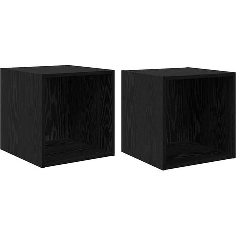 Maison Exclusive - Armadietto a muro 2 pcs Rovere Nero 37 x 37 x 37 cm