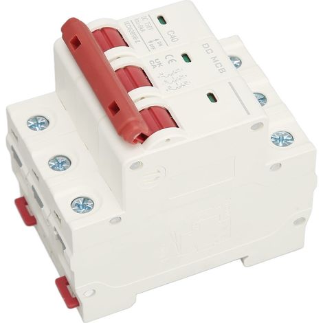 3-poliger 40-A-750-V-Gleichstrom-Leistungsschalter, 6 kA Abschaltvermögen, Überlast- und Kurzschlussschutz, Luftschalter für Photovoltaik-Solaranlagen (1/5)