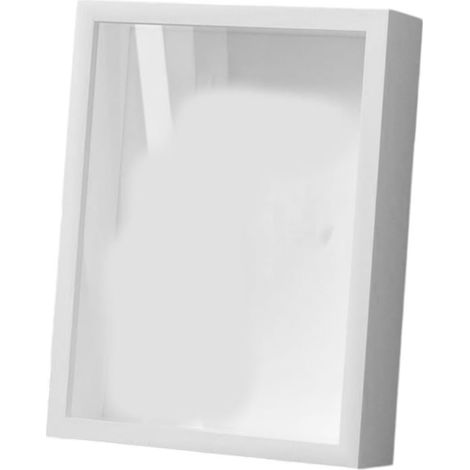 Cadre photo de 17,8 cm pour figurines à faire soi-même, fleurs séchées, photos de 5 cm de profondeur, vitrine, vitrine, décoration d'intérieur, souvenirs de mariage, artisanat en bois, blanc (1/5)