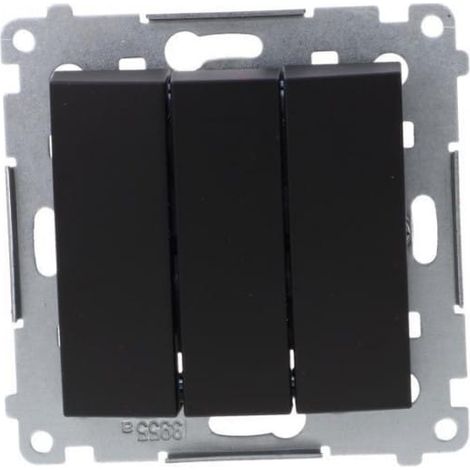 Módulo de pulsadores triples Simon 54, conectores rápidos 10AX 250V, negro mate DP31.01/49