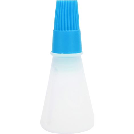 Pinceau à huile en silicone avec bouteille résistant aux hautes températures pour contrôle d'huile en cuisine, bleu