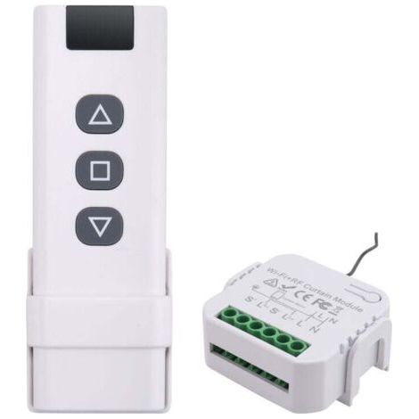 Interrupteur de Rideau Aveugle Tuya Smart Life WiFi 433Mhz avec TéLéCommande pour Commande Volet Roulant éLectrique, 1RC 1RE