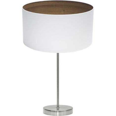 Sobremesa Tatiana 1xe27 Niquel/blanco-mad.Oscura 63x30x30 Cm (1/2)