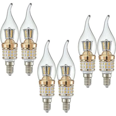 Ampoules Bougies LED E14 10W Petites Ampoules à Vis Candélabre LED Non Graduable Lustre Blanc Chaud 3000K Lampes à Économie D'énergie Vintage(Équivalent à 90W) 6Paquets (1/5)