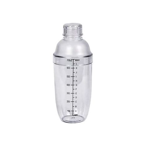 1 pièce Shaker à cocktail en plastique, 700 ml, pour bar à domicile, ustensile de mélange de boissons avec graduation transparente et noire (1/5)