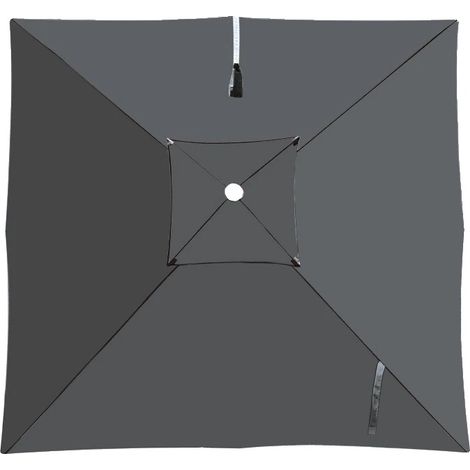 Cubierta de repuesto para toldo, material impermeable, fácil instalación, color gris, techo doble de 3x3 m. (1/2)