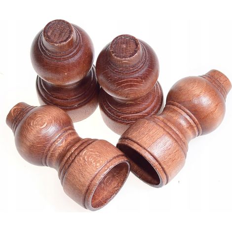 Embouts pour tringles à rideaux en bois (4 pièces) - Aulne (1/5)